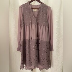 Anthropologie Light Purple Lace Dress Size XS